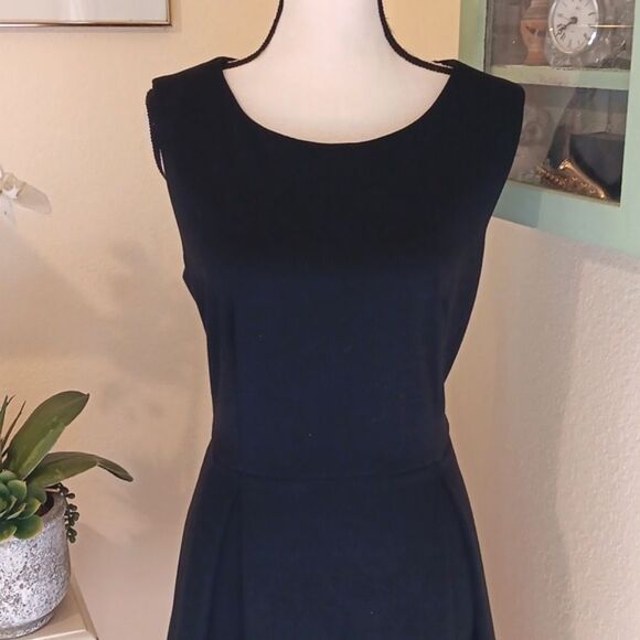 Calvin Klein Black and White A-Line Midi Dress - Picture 3 of 16